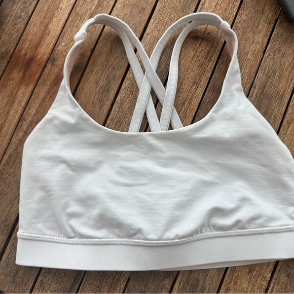 Lululemon Strappy Sports Bra White with Nude lining size 4 - Picture 4 of 5